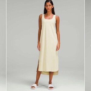 Lululemon Pima Cotton Open-Back Midi Dress Sz 4 - Dewy - NWT